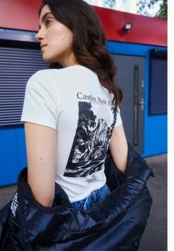 The North Face REGRIND TEE - Print T-shirt - Gardenia White