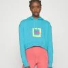 The North Face NEVER STOP EXPLORING CROP HOODIE - Zip-up Sweatshirt - Norse Blue/fuschia Pink/yellowtail