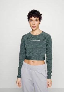 The North Face CROP - Long Sleeved Top - Goblin Blue Heather