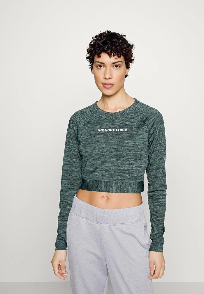 The North Face CROP - Long Sleeved Top - Goblin Blue Heather