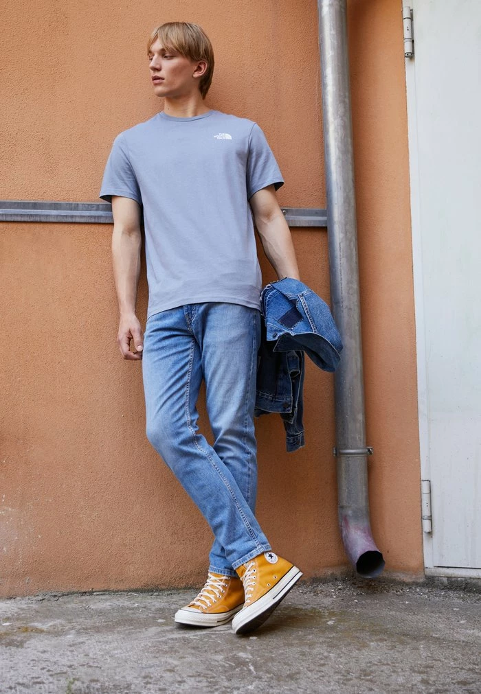 The North Face NATURE DOME - Print T-shirt - Base Tradewinds Grey/gardenia White/mineral Gold