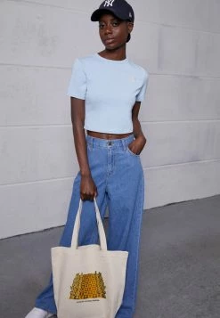 The North Face CROP TEE - Print T-shirt - Beta Blue