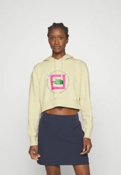 The North Face NEVER STOP EXPLORING CROP HOODIE - Zip-up Sweatshirt - Gravel/ultramarine Green/fuschia Pink