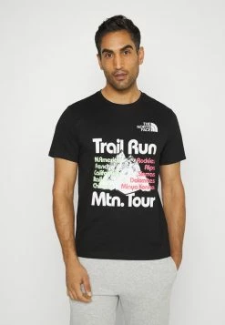The North Face FOUNDATION GRAPHIC TEE - Sports T-shirt - Black/safety Green