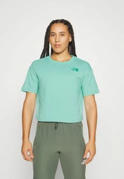 The North Face OUTDOORS GRAPHIC CROP TEE - Print T-shirt - Wasabi/evg Sand Pink/ultramarine Green
