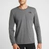 The North Face SIMPLE DOME TEE - Long Sleeved Top - Medium Grey Heather
