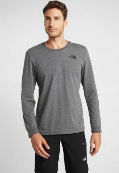 The North Face SIMPLE DOME TEE - Long Sleeved Top - Medium Grey Heather