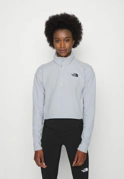 The North Face GLACIER CROPPED ZIP - Fleece Jumper - Light Grey Heather