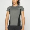 The North Face TEE - Sports T-shirt - Asphalt Grey/white Heather/black