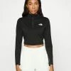 The North Face FLEX CROP ZIP THROUGH - Long Sleeved Top - Black