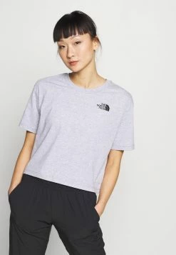 The North Face CROPPED SIMPLE DOME TEE - Basic T-shirt - Light Grey Heather